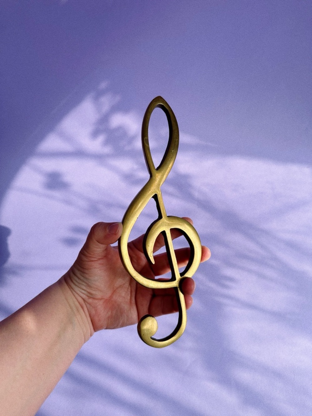 Vintage Solid Brass Treble Clef Wall Hanging
